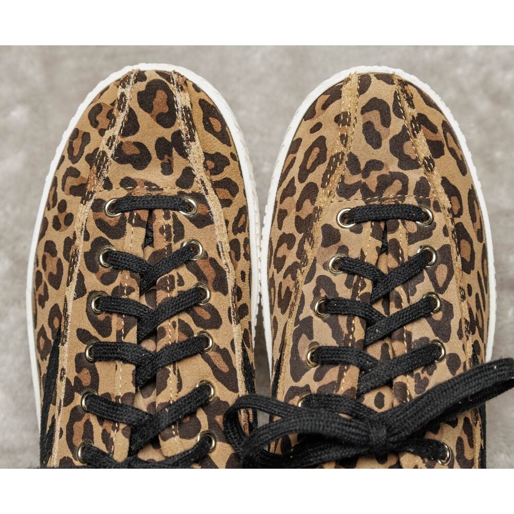 Tretorn Nylite Plus Suede Leopard Print Retro Sneakers Womens Size 7.5 - Picture 10 of 16